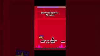 Stereo Madness  All Coins Geometry Dash shorts geometrydash [upl. by Barbabas105]