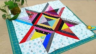 🍁New patchwork trick using extra fabrics🌿Creative patchwork [upl. by Benedic]