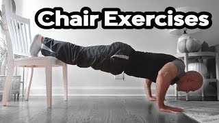 10 Strength Exercises Using ONLY Chairs [upl. by Robaina]