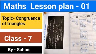 Maths Lesson plan  Congruence of triangles  Class 7 maths lesson plan  BEd lesson plans [upl. by Marys67]