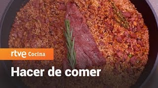 Cómo hacer Arroz con pluma ibérica y setas  Hacer de comer  RTVE Cocina [upl. by Oinotnaocram]