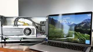 AKiTiO Node Thunderbolt 3 eGPU Late 2016 MacBook Pro  GTX 980 ti Windows 10 [upl. by Sorvats74]