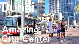 Dubai 4K Amazing Burj Khalifa City Center Downtown Dubai Walking Tour 🇦🇪 [upl. by Alyahs]