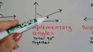 Grade 7 Math 84c Angle pairs and twostep equations [upl. by Namilus]