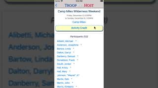 TroopWebHost Mobile App 11  Activity Credits [upl. by Rayner296]