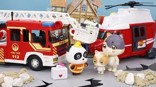 Earthquake Safety Tips  Firefighters Doctor Cartoon  Super Panda Rescue Team  Car Toys ToyBus [upl. by Carree]