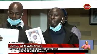 Newly elected leaders quotBunge la Mwananchiquot swornin by IEBC [upl. by Celinka]