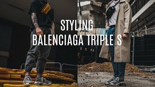 STYLING BALENCIAGA TRIPLE S  3 Outfit Ideas  Mens Fashion [upl. by Nayarb]