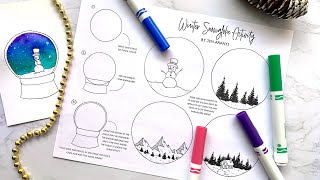 Winter Snowglobe Art Tutorial All Ages Project [upl. by Shuman]