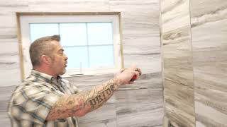 Palisade Tiles  How to Tile and Trim a Window in a Shower [upl. by Lakim138]