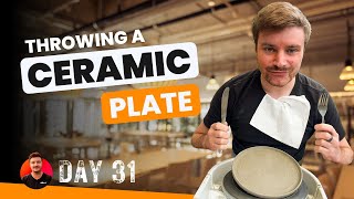 Day 31 How to Make a Ceramic Plate StepbyStep Pottery Vlog Tutorial for Beginners [upl. by Arnie]