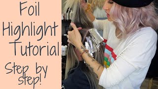 HIGHLIGHTING TUTORIAL FOIL PLACEMENT STEP BY STEP Wholy Hair [upl. by Drahser265]