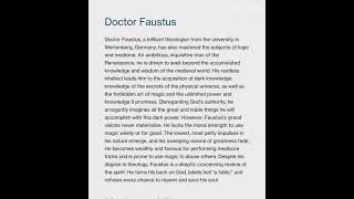 Short Character Sketch of Doctor Faustus  Play By Christopher Marlowe play christopher english [upl. by Ramaj]