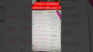 German vocabulary related to office part2 germanlanguage educational vocabulary viralshorts [upl. by Jordana]