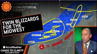 Twin Blizzards For the Midwest  AccuWeather [upl. by Jollanta479]