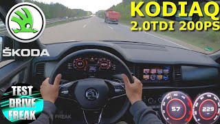 2021 Skoda Kodiaq 20 TDI 4x4 DSG 200 PS TOP SPEED AUTOBAHN DRIVE POV [upl. by Ilam]