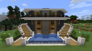 minecraft  havuzlu modern malikane yapımı [upl. by Elokin]