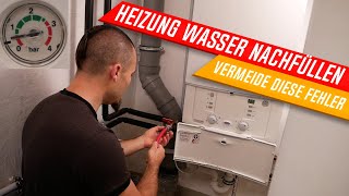 Heizungswasser nachfüllen Heizung befüllen Gastherme Druck zu niedrig Heizkosten einsparen [upl. by Giana]