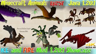 ICE and FIRE Dragon Mod 120 Showcase Dragons and Minecraft Creatures 1201 Minecraft Animals Ep257 [upl. by Lancaster]