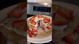 Strawberries amp Cream Pancakes cooking breakfast kitchenaid [upl. by Hirza]