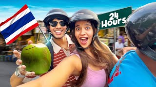 Eating Only Thailand Food For 24 Hours 🇹🇭  Gone Wrong 😂  Yash and Hass  සිංහල vlog [upl. by Abbotsun756]