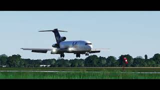 Boeing 727200F FedEx Express landing MSFS KLCK [upl. by Bigner]