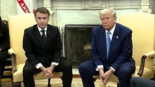 Trump Macron Discuss Ukraine Russia and Tariffs Full Remarks From the Oval Office [upl. by Llerrut]