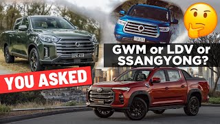 Cheap utes compared GWM Cannon Ute vs LDV T60 vs SsangYong Musso [upl. by Iretak]