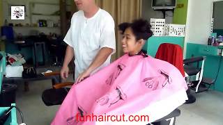 Girl´s haircut and nape shave FULL VIDEO [upl. by Nylirak]