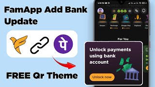 fampay new update add bank account in fam pay famapp free QR theme claim fam app kaise use kare [upl. by Marih688]