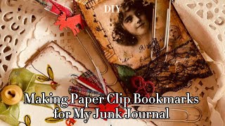 Relaxing ASMR Making Paper Clip Bookmarks for My Junk Journal  DIY Craft Tutorial [upl. by Ahseele689]