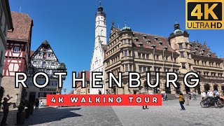 Rothenburg ob der Tauber Germany 4K walk  beautiful medieval architecture [upl. by Enyalb]