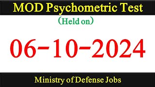 MOD Psychometric Test held on 06102024  MOD Psychometric Test [upl. by Settle]