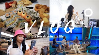 VLOG Shooting Content Sushi Lesson and Making TV  MIHLALI N [upl. by Refiffej]