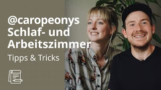 Schlafzimmer und Arbeitszimmer  Wohnungstour caropeony  IKEA Tipps amp Tricks [upl. by Ylelhsa48]