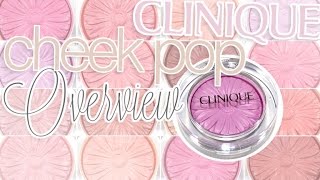 Review amp Swatches CLINIQUE Cheek Pop Blushes  ALL 12 SHADES [upl. by Amalberga]