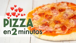 PIZZA en MICROONDAS 🍕  en 2 minutos [upl. by Vedi271]