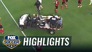 Chucky Lozano carted off after collision with Trinidad amp Tobago goalie  2021 Gold Cup [upl. by Charlton219]