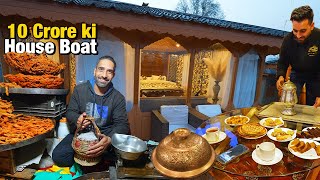 10 करोड़ की House Boat पे Indian Street Food 😍 Vegetarian Kashmiri Wazwan Srinagar famous Le Delice [upl. by Aspa]