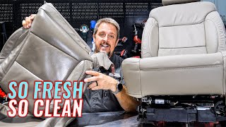 FIX Your Leather Car Seats FOR GOOD We install new leather a 20142019 Chevy Silverado [upl. by Anonyw]