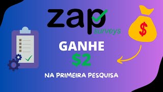 Zap surveys  Como funciona para criar conta e ganhar dinheiro respondendo pesquisas online [upl. by Anivas]