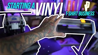 Starting A Vinyl TShirt Business  Heat Transfer Heat Press Vinyl Cutter  Easy At Home Business [upl. by Aihsoj]