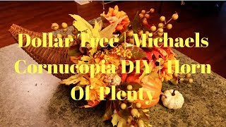 Dollar Tree  Michaels Cornucopia DIY  Horn Of Plenty [upl. by Naeruat]