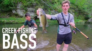 Creek Fishing Smallmouth Bass  Senko and Topwater [upl. by Chemosh1]