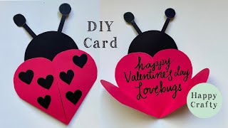 DIY Love Bug Card  Valentines Day Crafts for Kids [upl. by Erehpotsirhc496]