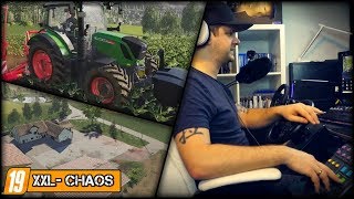 LS19 XXL Chaos Farm 1  Farm Sim Lenkrad Logitech Saitek im Landwirtschaftsimulator 19 [upl. by Rabjohn314]