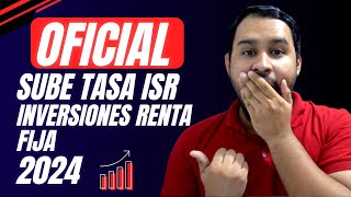 OFICIAL Esta será la nueva tasa de retención de ISR para inversiones de renta fija en el 2024 ⚠️📈 [upl. by Shoshanna]