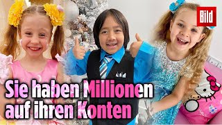 KinderMillionäre Diese drei Kids verdienen mit ihren Videos ein Vermögen [upl. by Bausch]