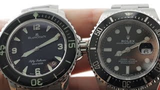 Rolex SeaDweller 43 vs Blancpain Fifty Fathoms 5015113071 vs 126600 [upl. by Selie752]