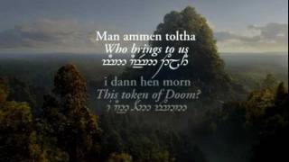 Lothlórien with Quenya and Sindarin lyrics in Tengwar  Lord of the Rings Fellowship Of The Ring [upl. by Horan706]